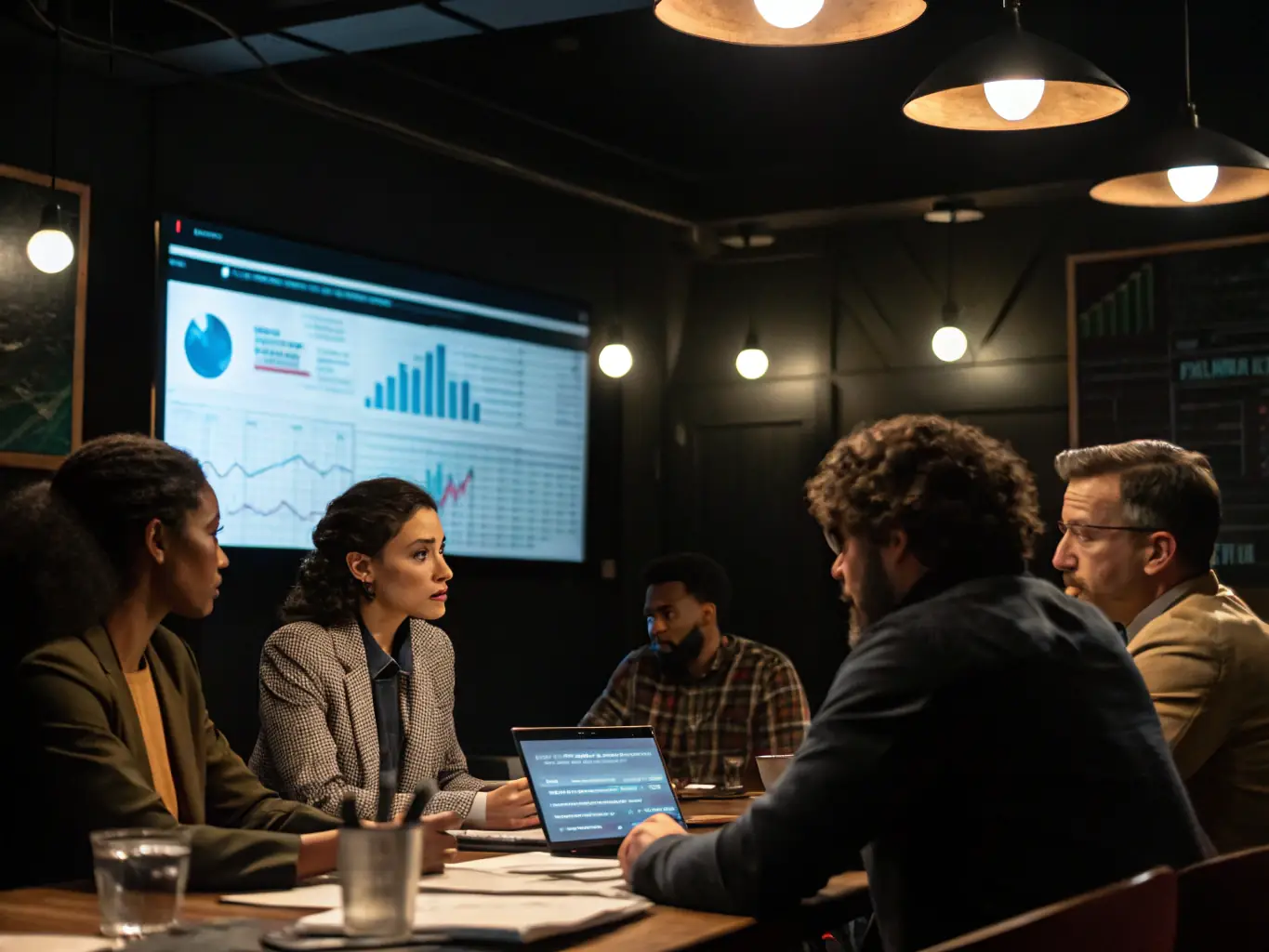 An image depicting policy advocacy in action, with Catalyst for Systems Change representatives presenting data and recommendations to policymakers to address youth homelessness.