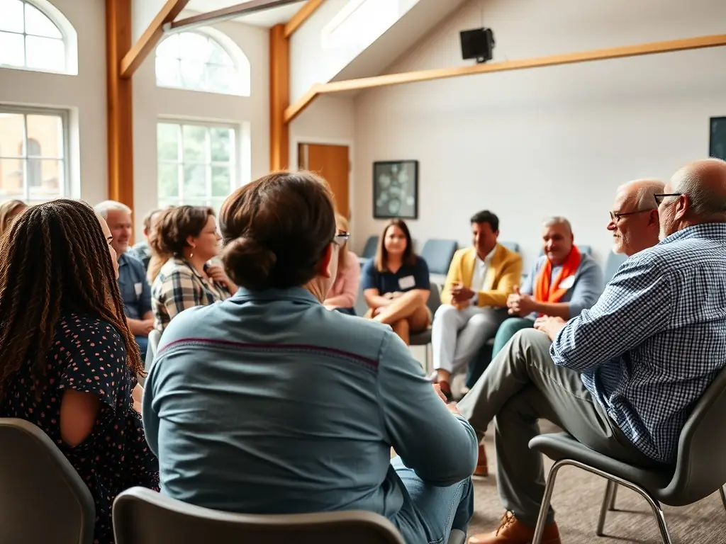 A photo of a community meeting where Catalyst for Systems Change is facilitating a discussion among residents and stakeholders about local challenges and potential solutions.